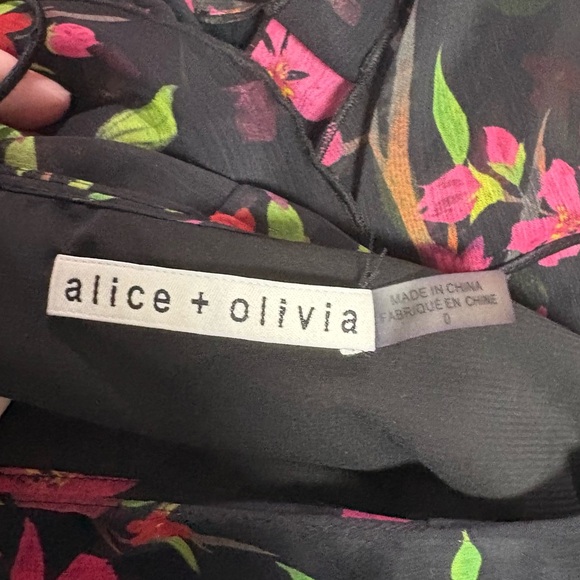 Alice & Olivia Lexis Sakura Black Floral Dress - Picture 6 of 10
